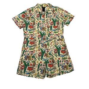 Nooworks Bug Out Shortalls Women's Large Jumpsuit Boho Twee Festival